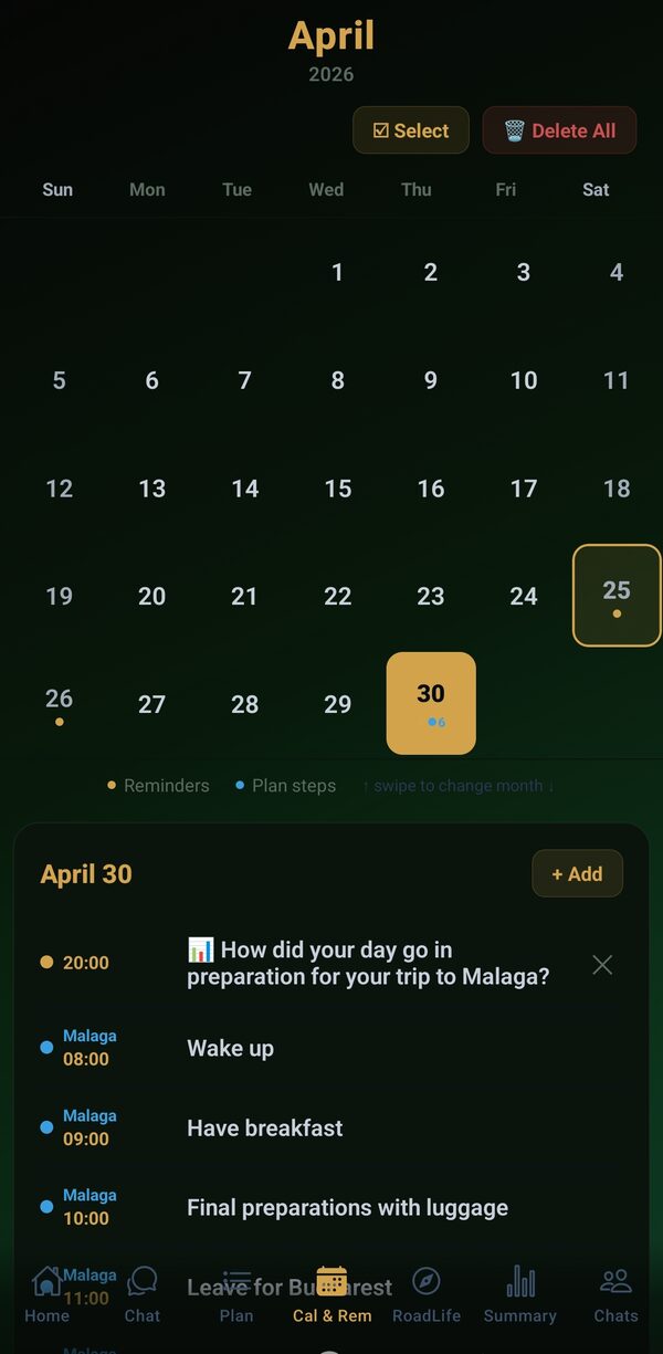 Osyren calendar with reminders and plan steps