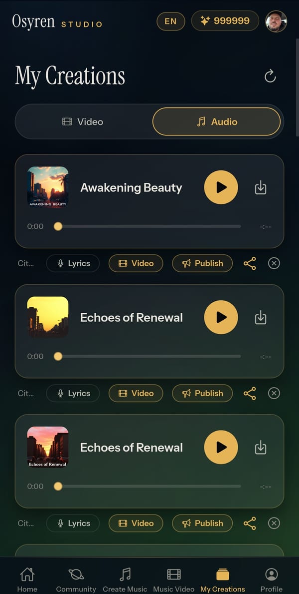 Osyren Studio — my creations with download and publish