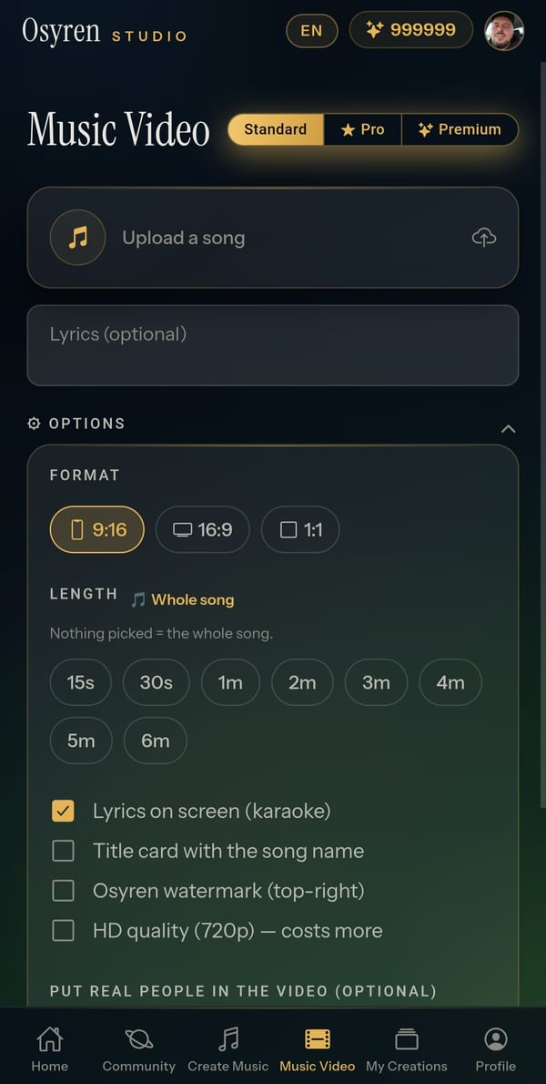 Osyren Studio — cinematic music videos from your song
